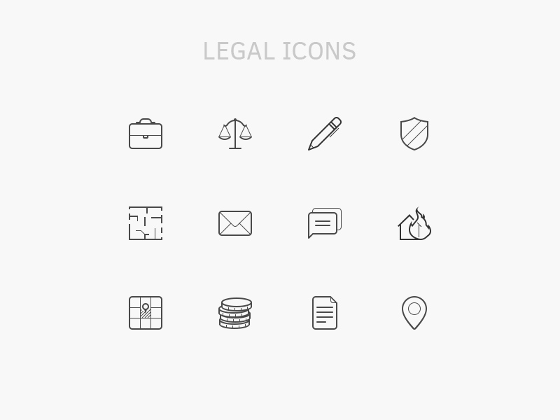 Rechtliches Icon Set