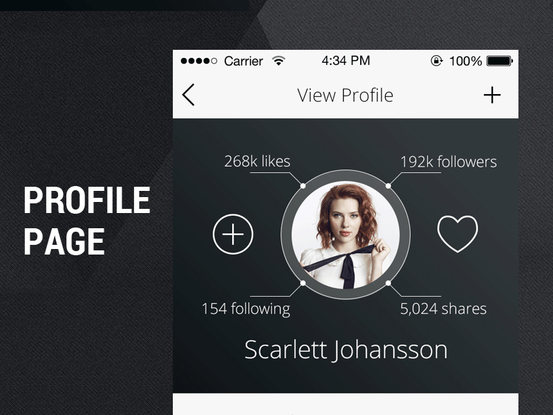 Profilseite für eine iPhone App