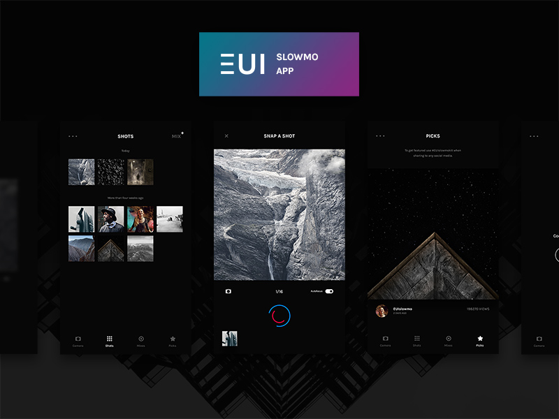 EUI Slowmo App пользовательский интерфейс