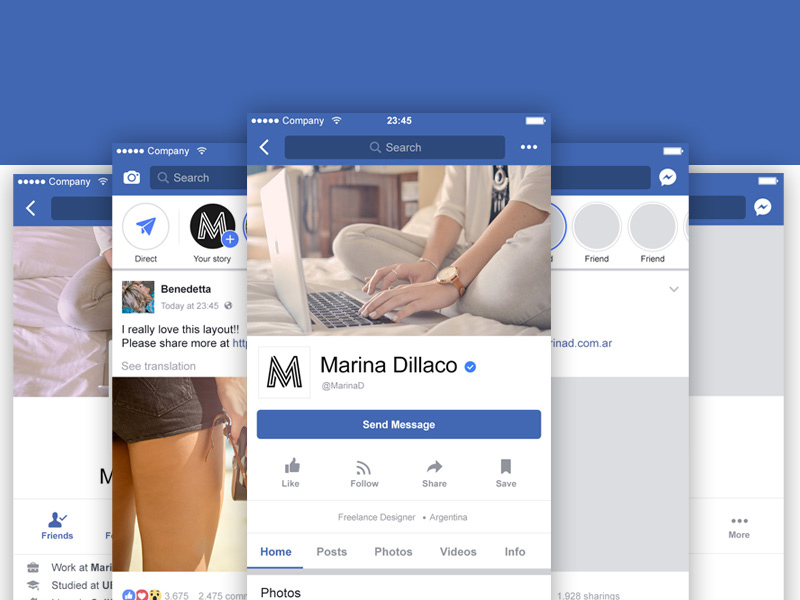 Facebook Mobile Layout