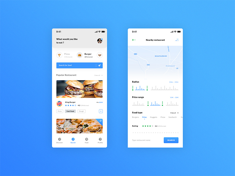 食品 iOS アプリのデザイン