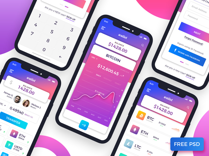 Free CryptoCurrency UI Screens
