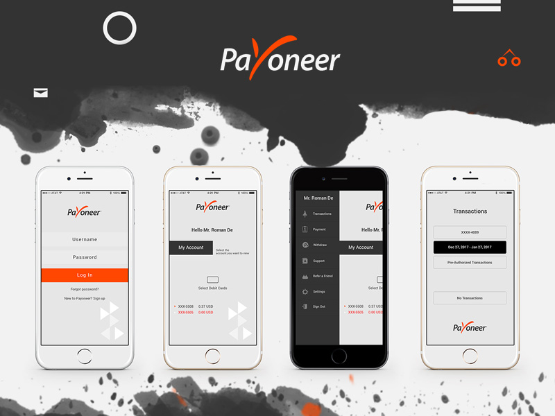 Payoneer App-Konzept
