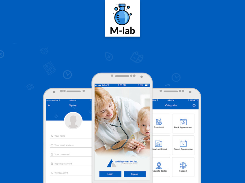M-Lab Медицинский мобильный дизайн приложения