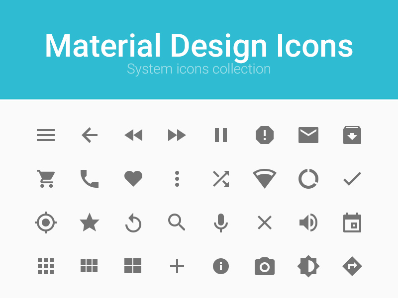 Iconos de diseño de materiales