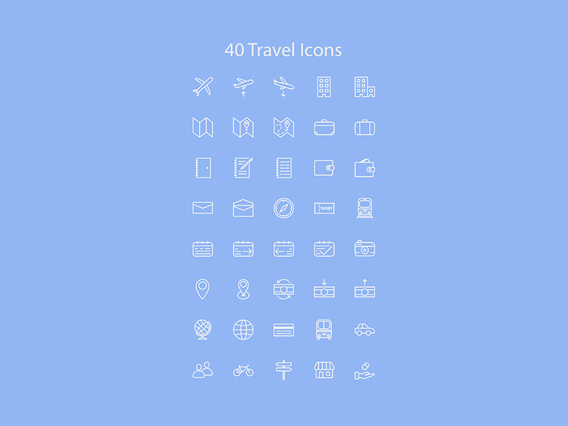 40 Iconos de viaje