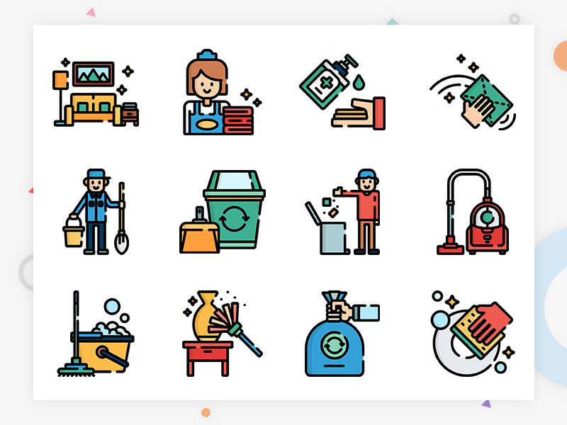 50 Cleaning Icon Set
