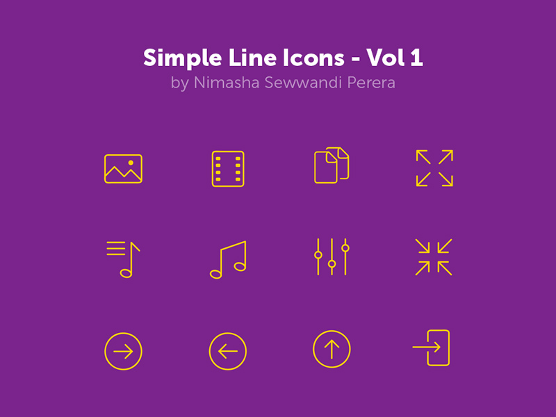 Iconos de línea simple