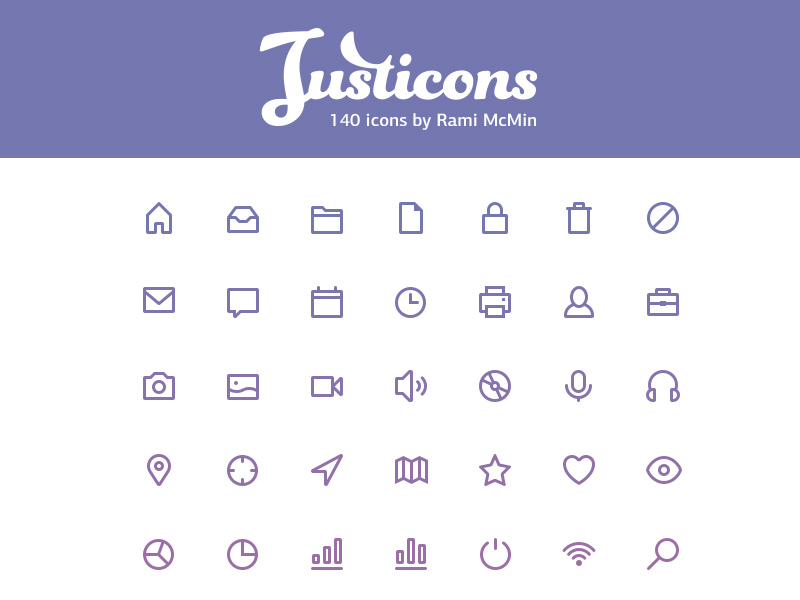 Justicons – 140 Stroke Icons