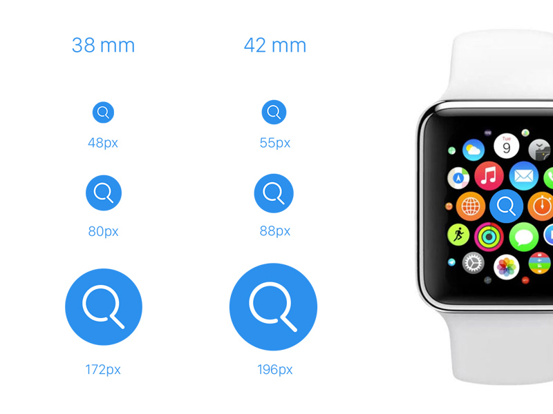 Plantilla para iconos del Apple Watch
