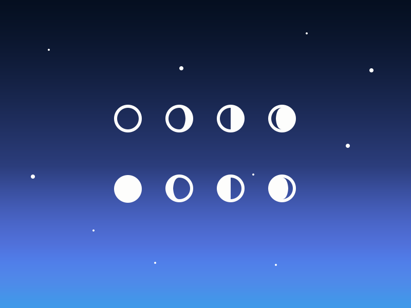 Simple Moon Phase Icons