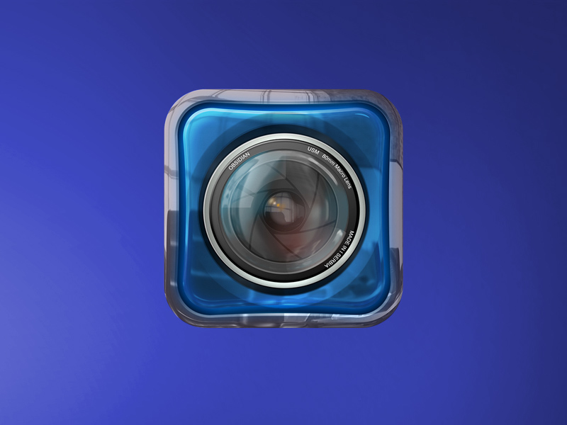 Bleu Kamera Objektiv Icon