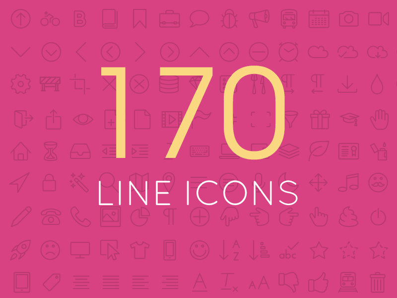170 icônes de ligne