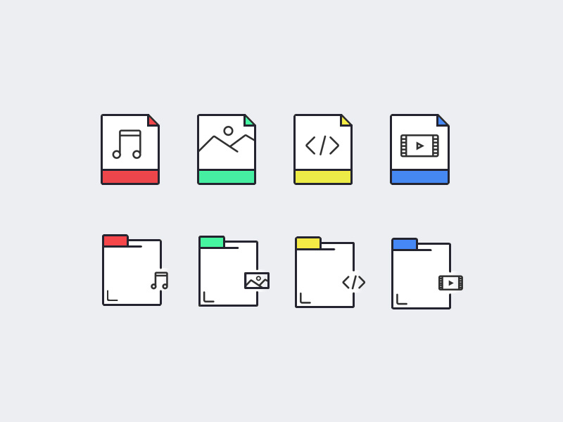 Symbole für Dateien und Ordner