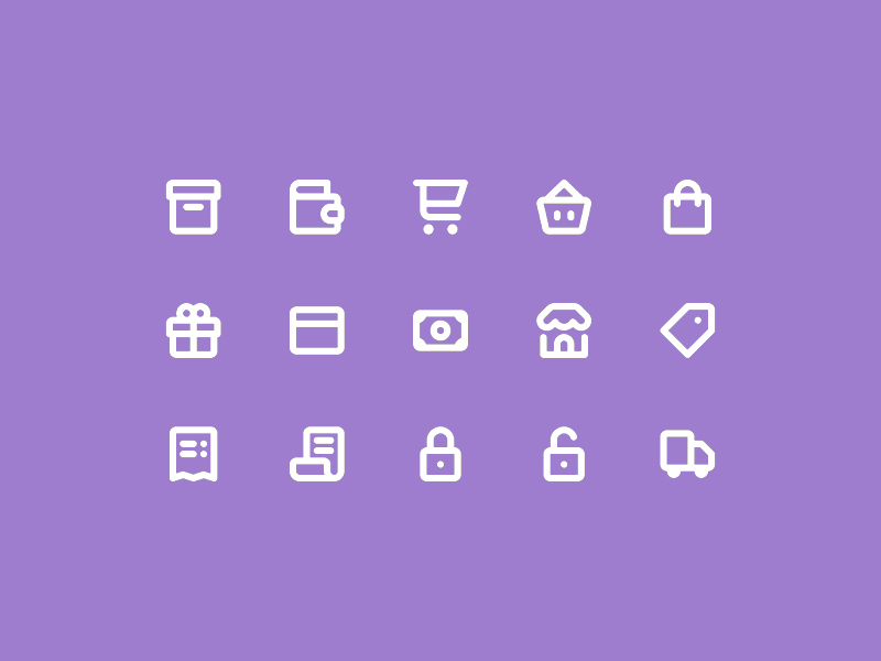 15 icônes de commerce électronique