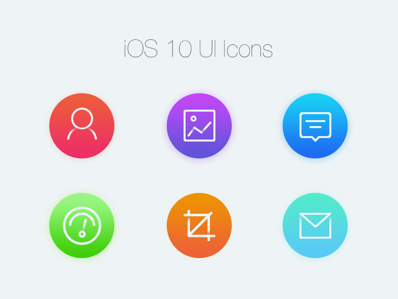 Значки пользовательского интерфейса концепции iOS 10