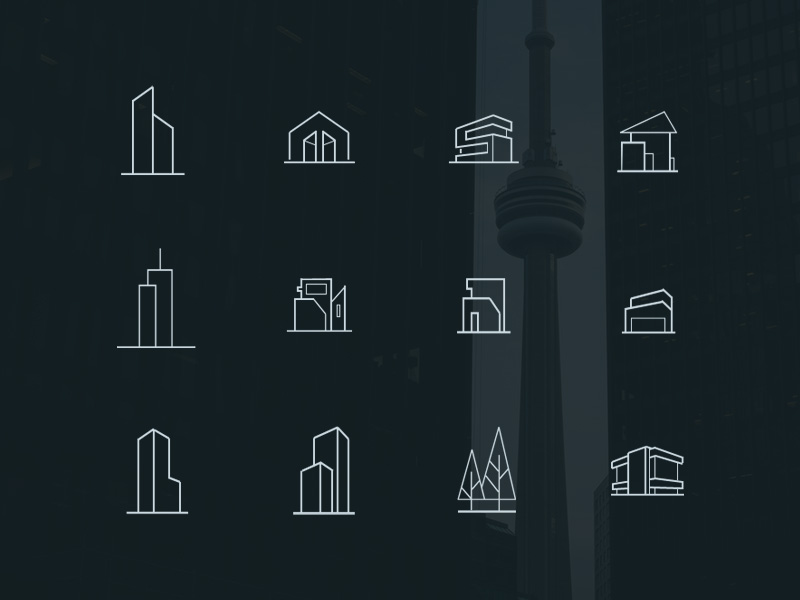 Minimal Architecture Line Icons