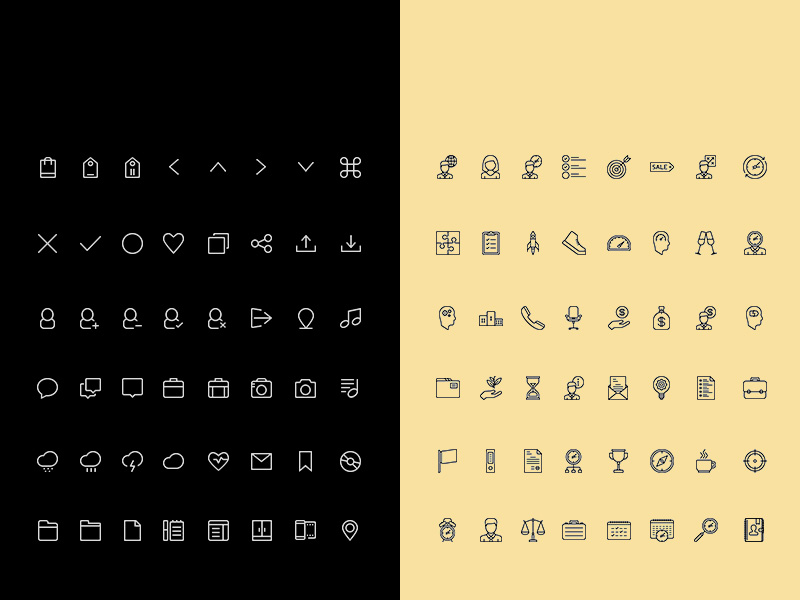 Conjunto de iconos de línea simple