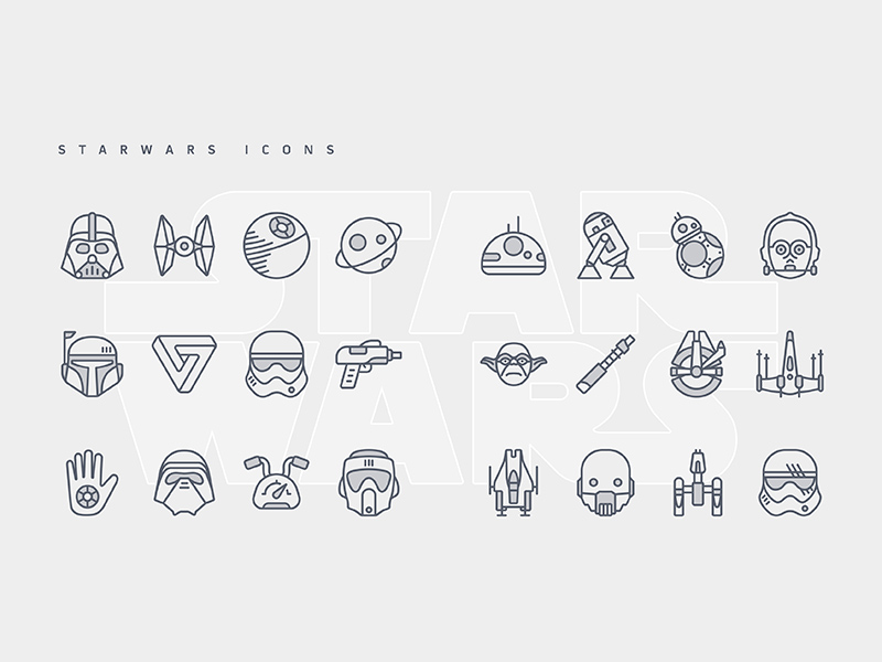 Iconos vectoriales de Star Wars