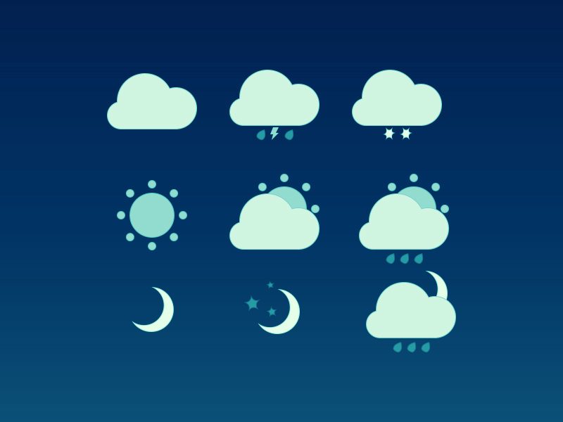 Значки погоды - Бесплатный набор иконок