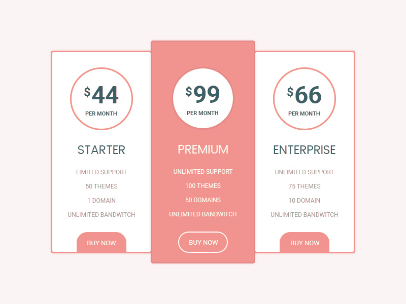Pricing Tables Example