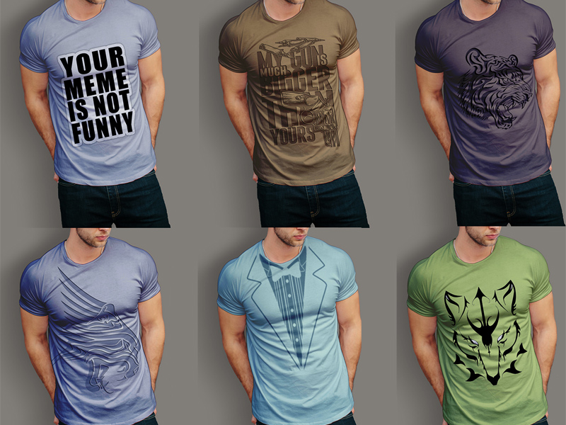 6 männliche T-Shirt Designs