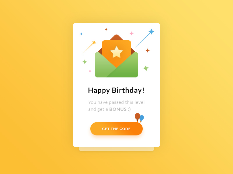 Congratulation & Happy Birthday UI Card