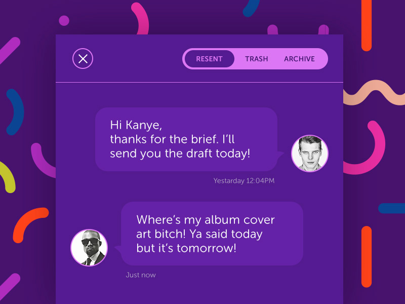 Chat ui psd