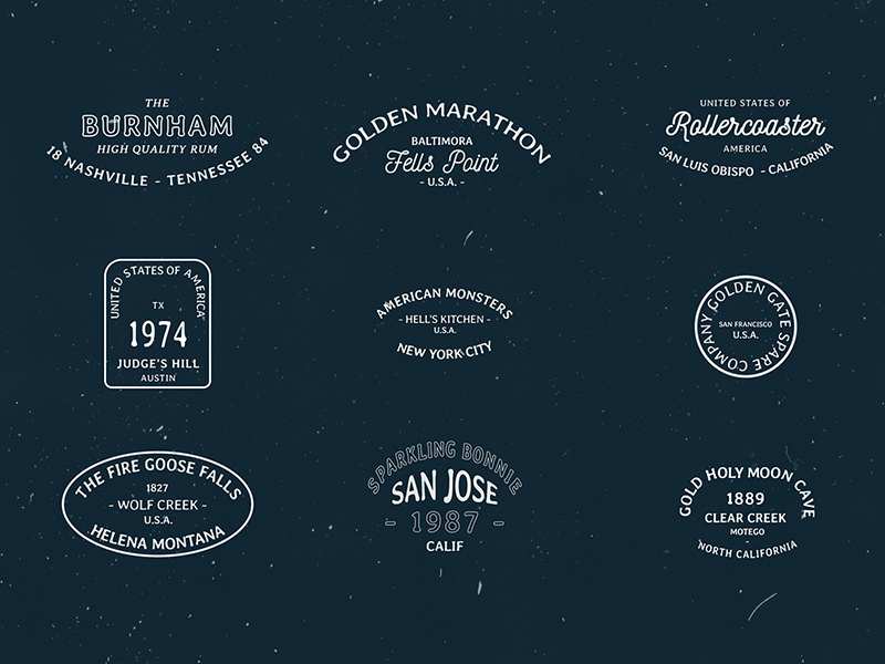 Insignes de typographie vintage américain