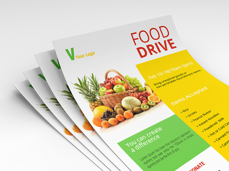 Food Drive PSD Flyer Template