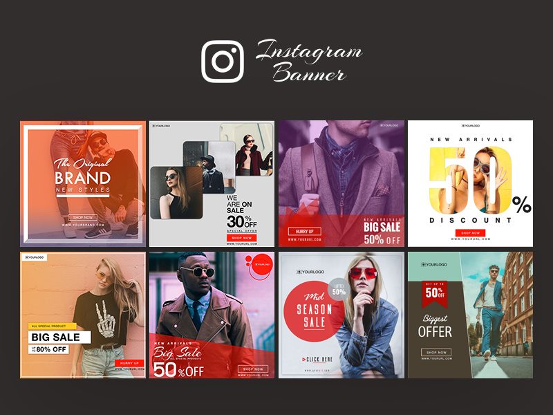 Шаблоны рекламных баннеров Instagram