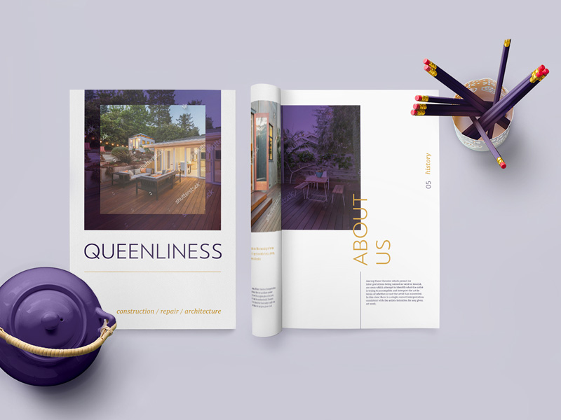 Modèle de brochure d’immobiliers de Queenliness