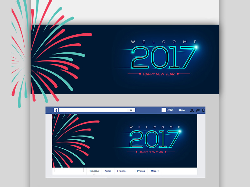 Frohes neues Jahr 2017 Facebook Cover Foto