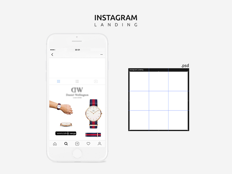 Modèle de maquette mobile Instagram