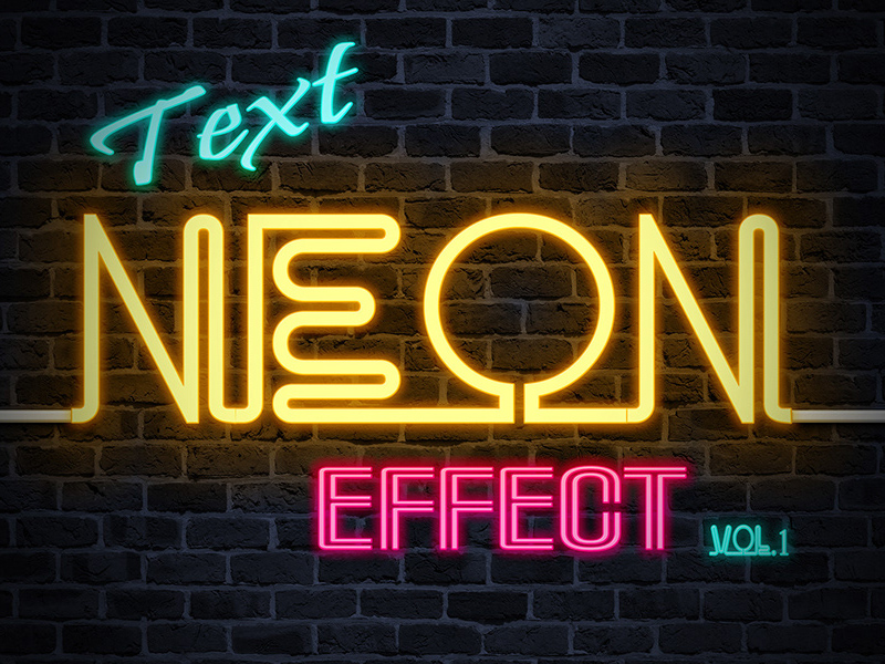 Neon Text Effekt Stil