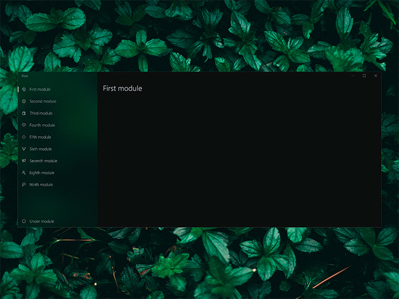 Nua v2.1 - Беглый дизайн Windows 10 Шаблон окна