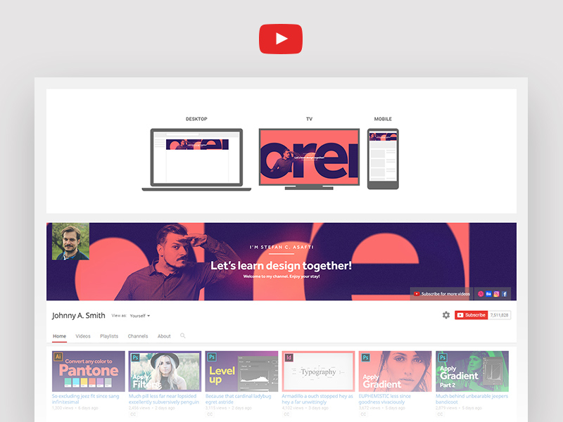 Modèle de branding de chaîne YouTube et générateur d’actifs