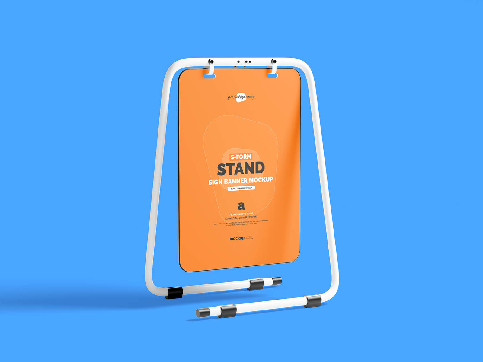 Outdoor S-Form Banner Stand Mockup