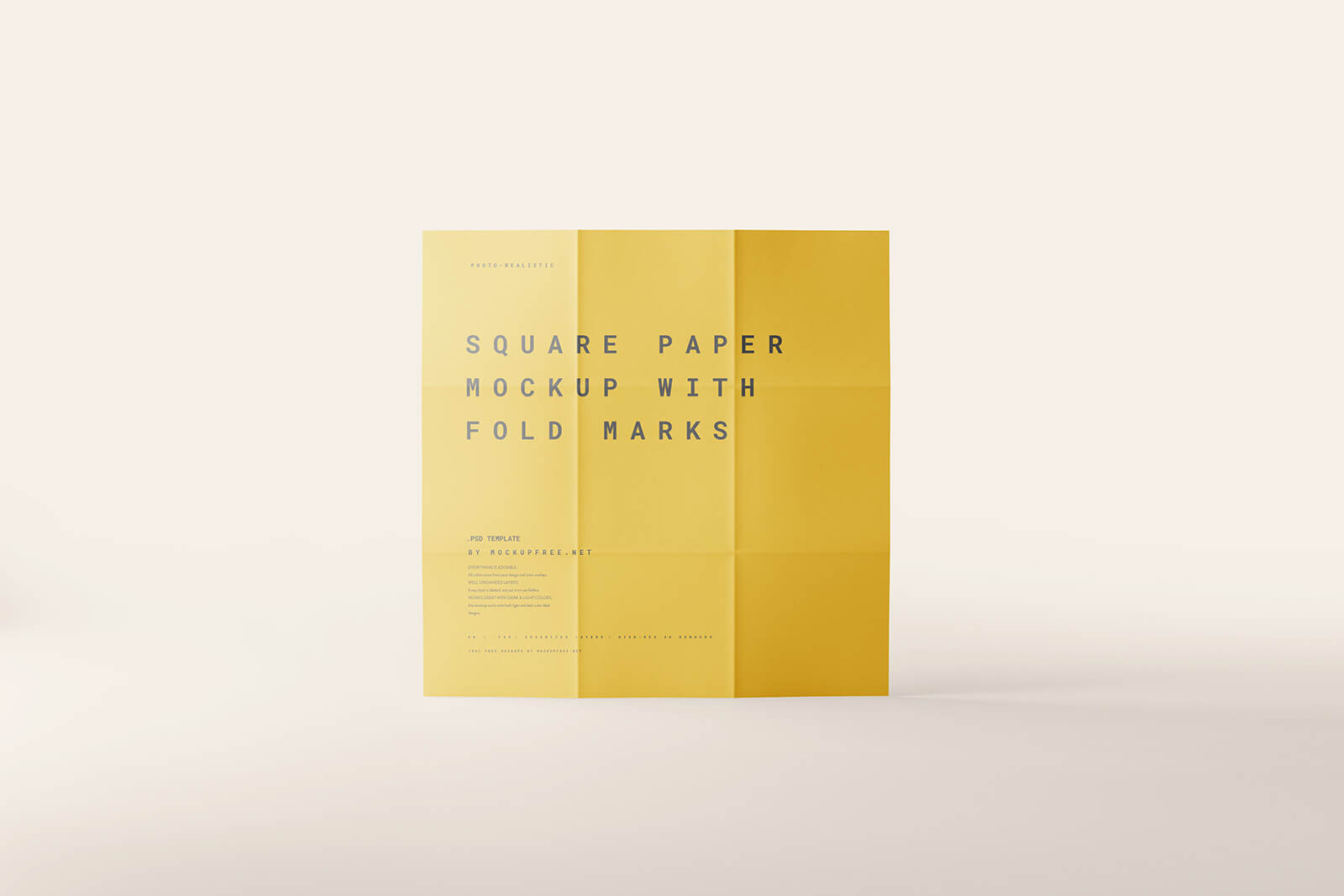 10 Free Fold Marks Square Paper Flyer Mockup Set