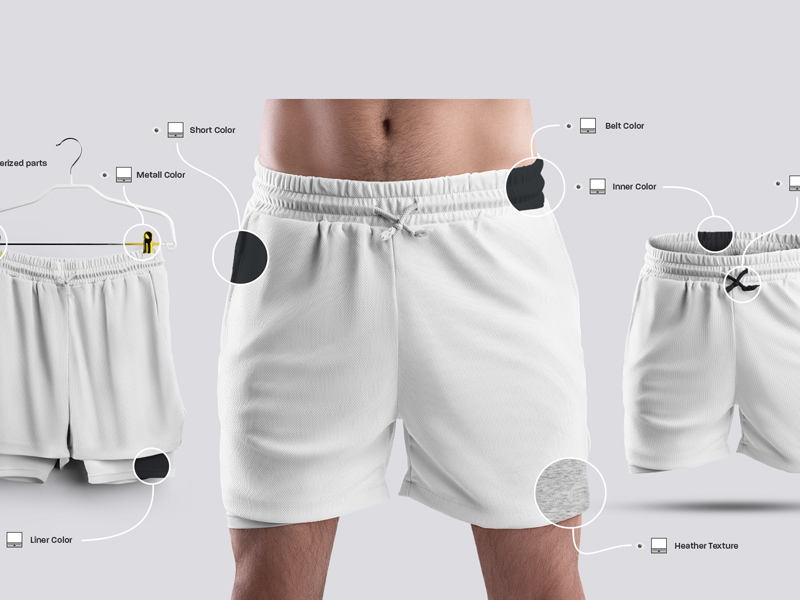 Maqueta de pantalones cortos de hombres