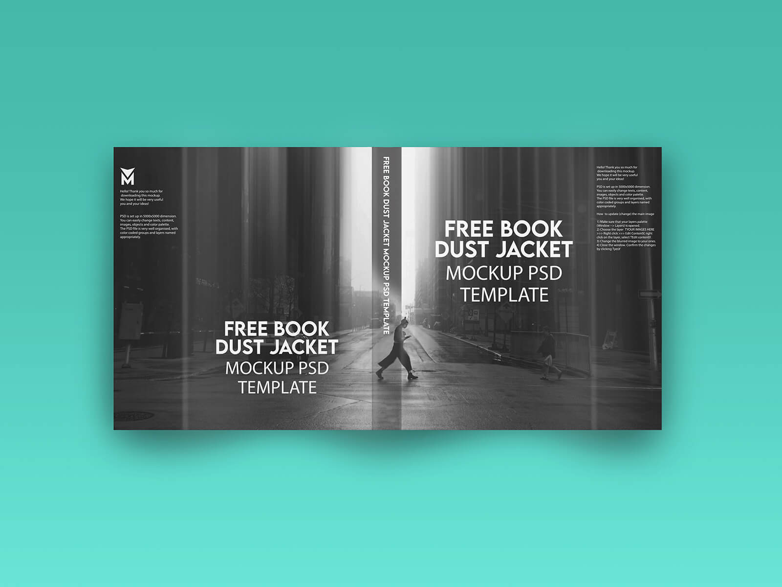 Book Free Dust Jacon Mockup