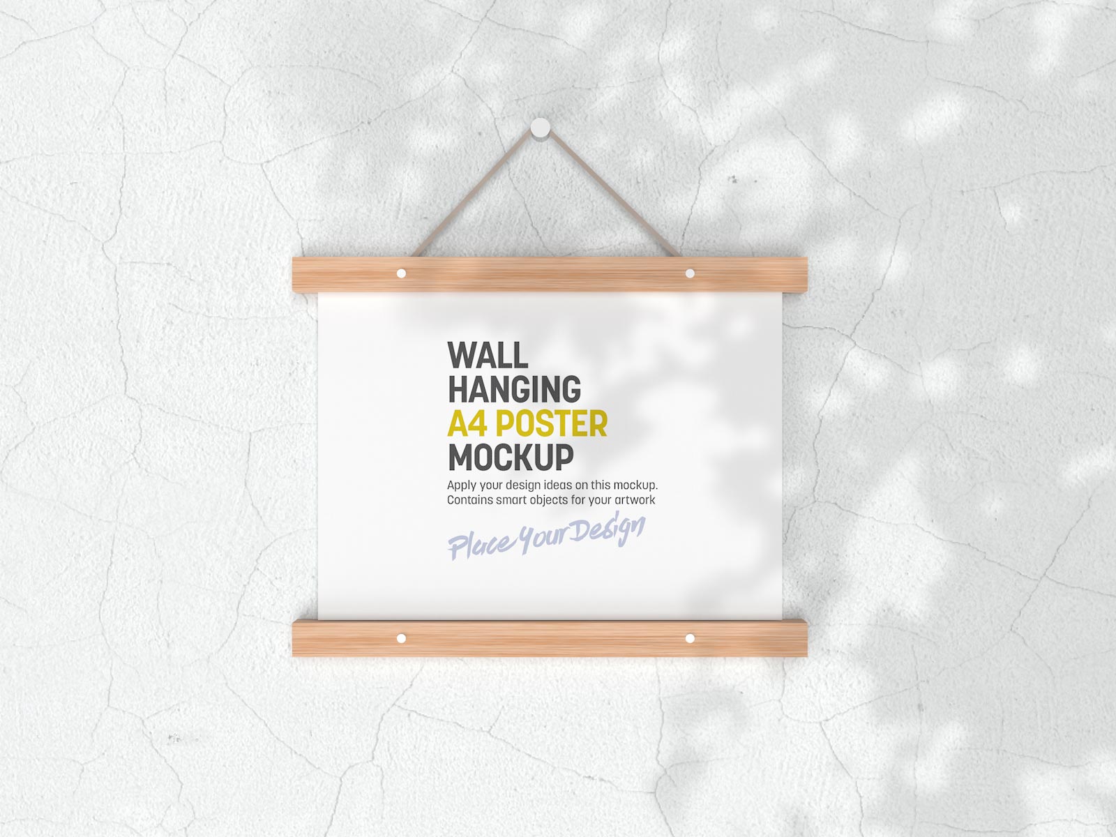 3 Free Shadow Wall Hanging Poster Mockup Set