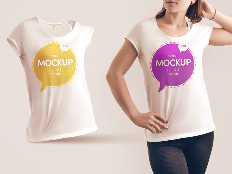 corte largo Mutuo Compositor Camiseta Mockup para Mujer | Plantillas PSD gratuitas