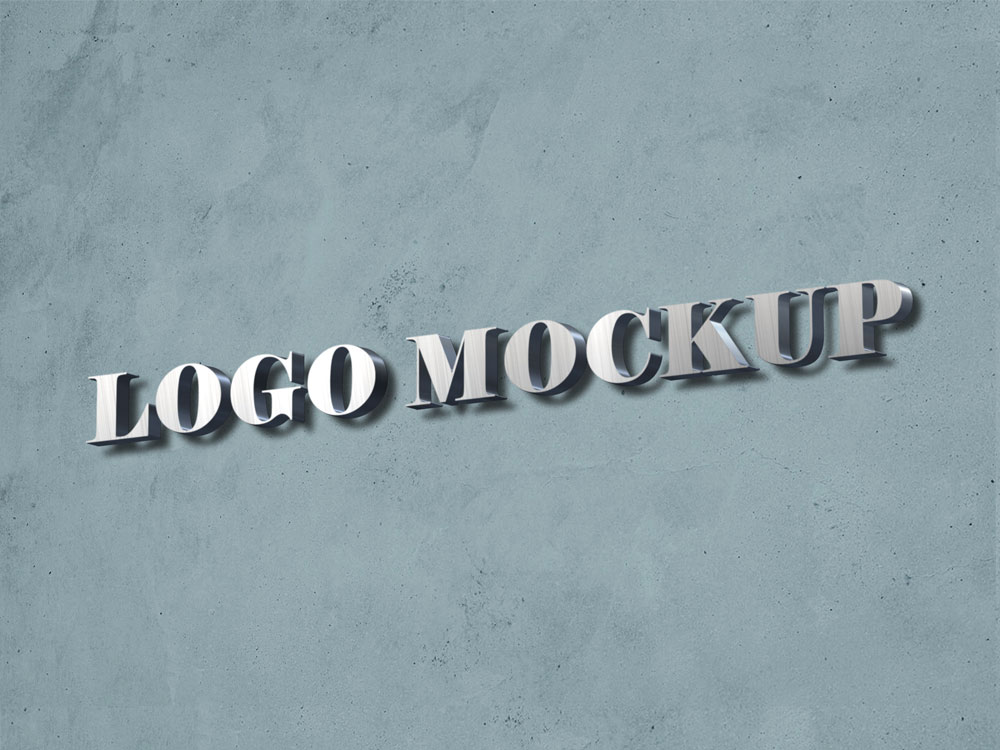 Free 3d Logo Mockup on Wall