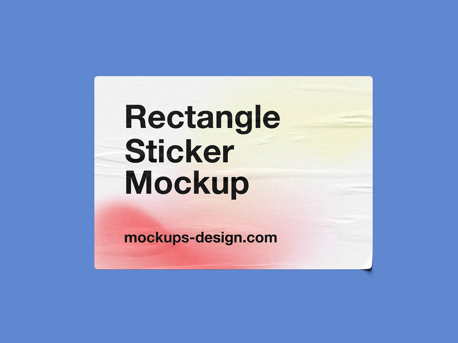 Realistic Rectangle Sticker Mockup