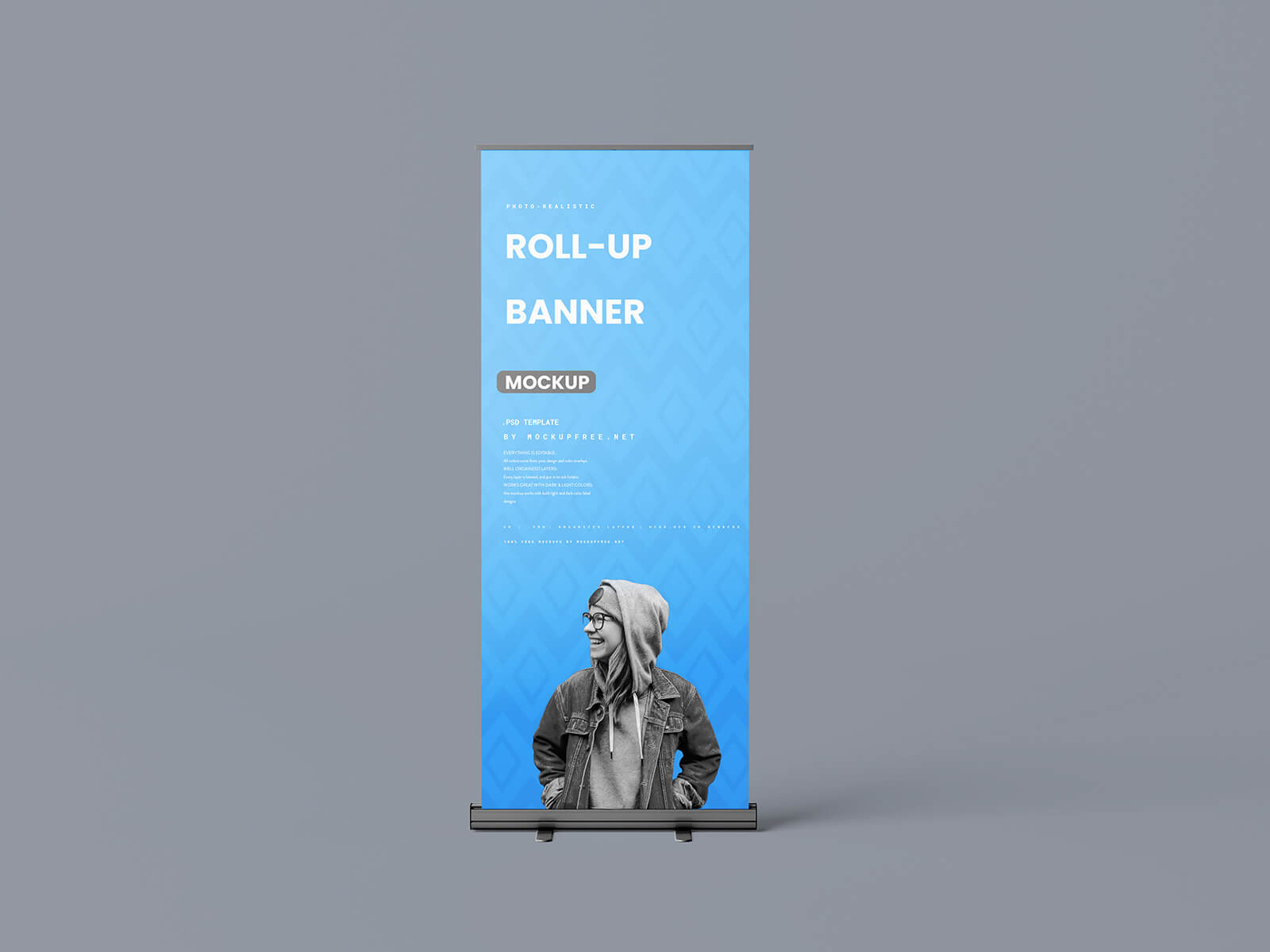 6 Free Roll-Up Banner Stand Mockup Files