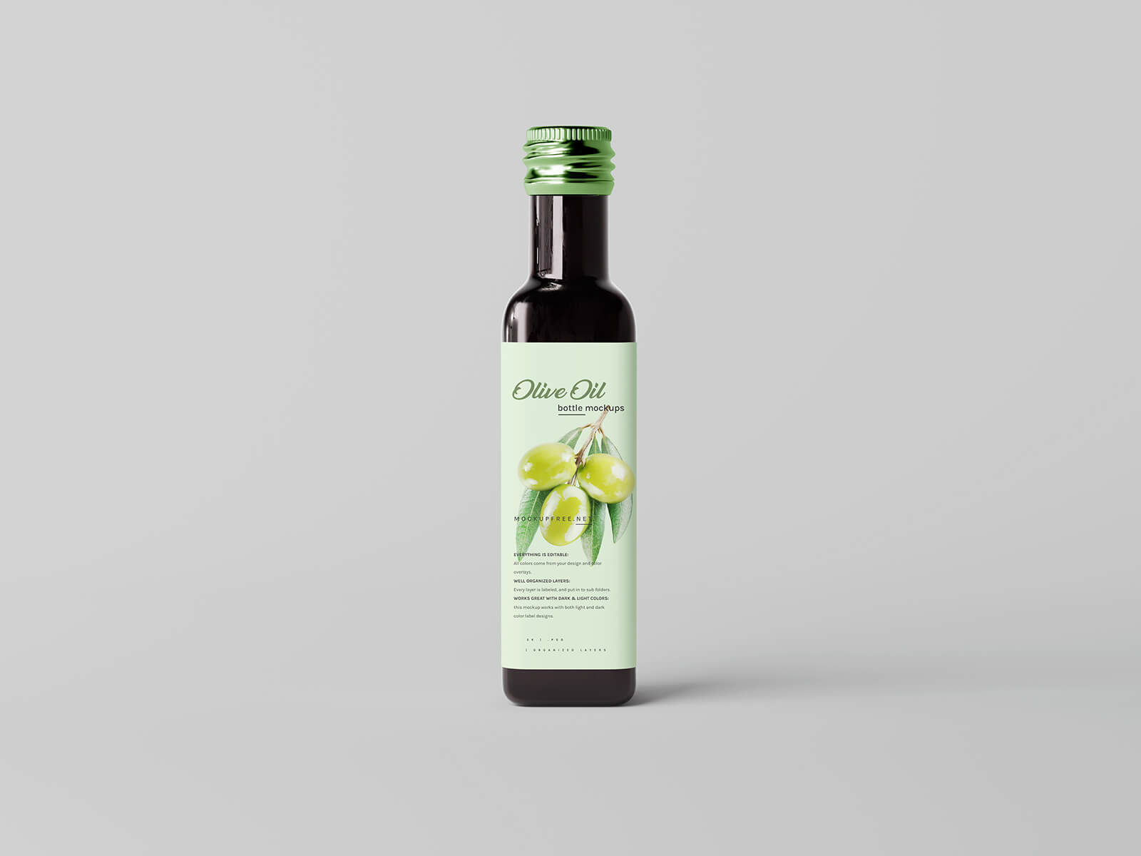 7 Free Black Glass Olive Oil Bottle Mockup Files