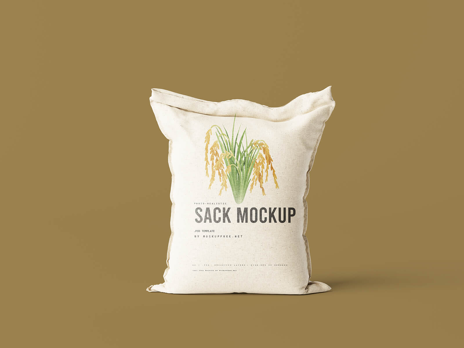 7 Free Rice / Wheat Gunny Sack Mockup Files