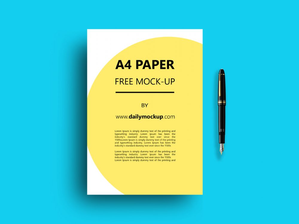 A4 Papier frei Mockup PSD