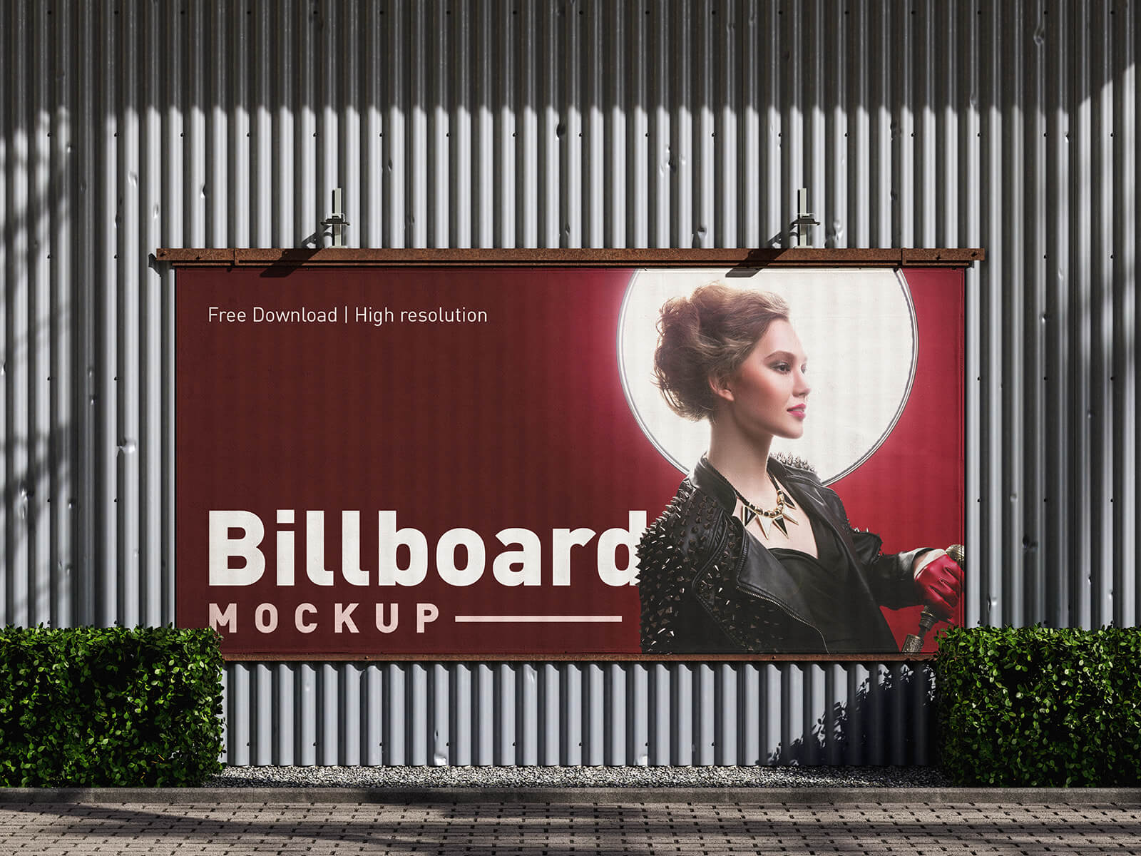 Outdoor montierte Werbetafel -Modelle Mockup Set